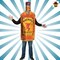 Fireball Get Real Bottle Costume Burnt Orange Tunic Cinnamon Whisky Print Halloween Party Outfit